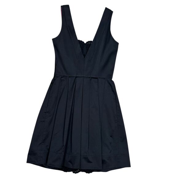 Diane von Furstenberg Black Satin Cocktail Fit & Flare Mini Dress - Picture 4 of 7